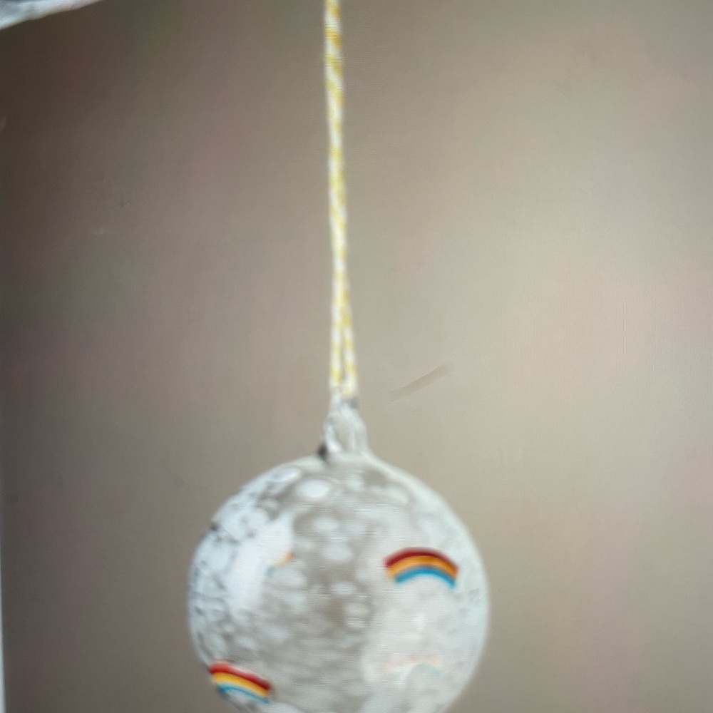 ❤️ ANTHROPOLOGIE PRESSED ICON GLASS ORNAMENT RAINBOW NEW
